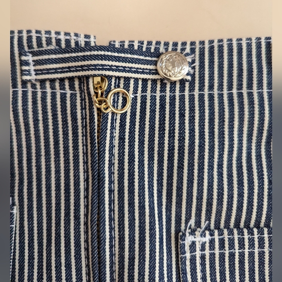L.C. King Hickory Stripe Denim with Indigo Trim Skirt Size 30 - Picture 7 of 12